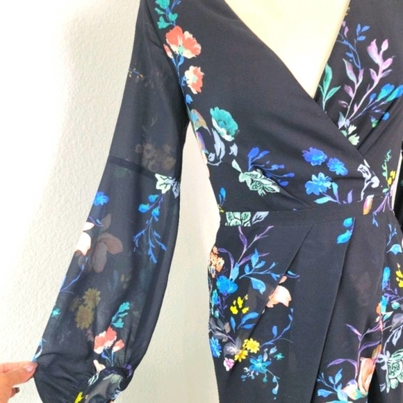 COOPER ST GINGER FLORAL ASYMMETRICAL FAUX WRAPPED DRESS SZ 4 - Picture 6 of 12